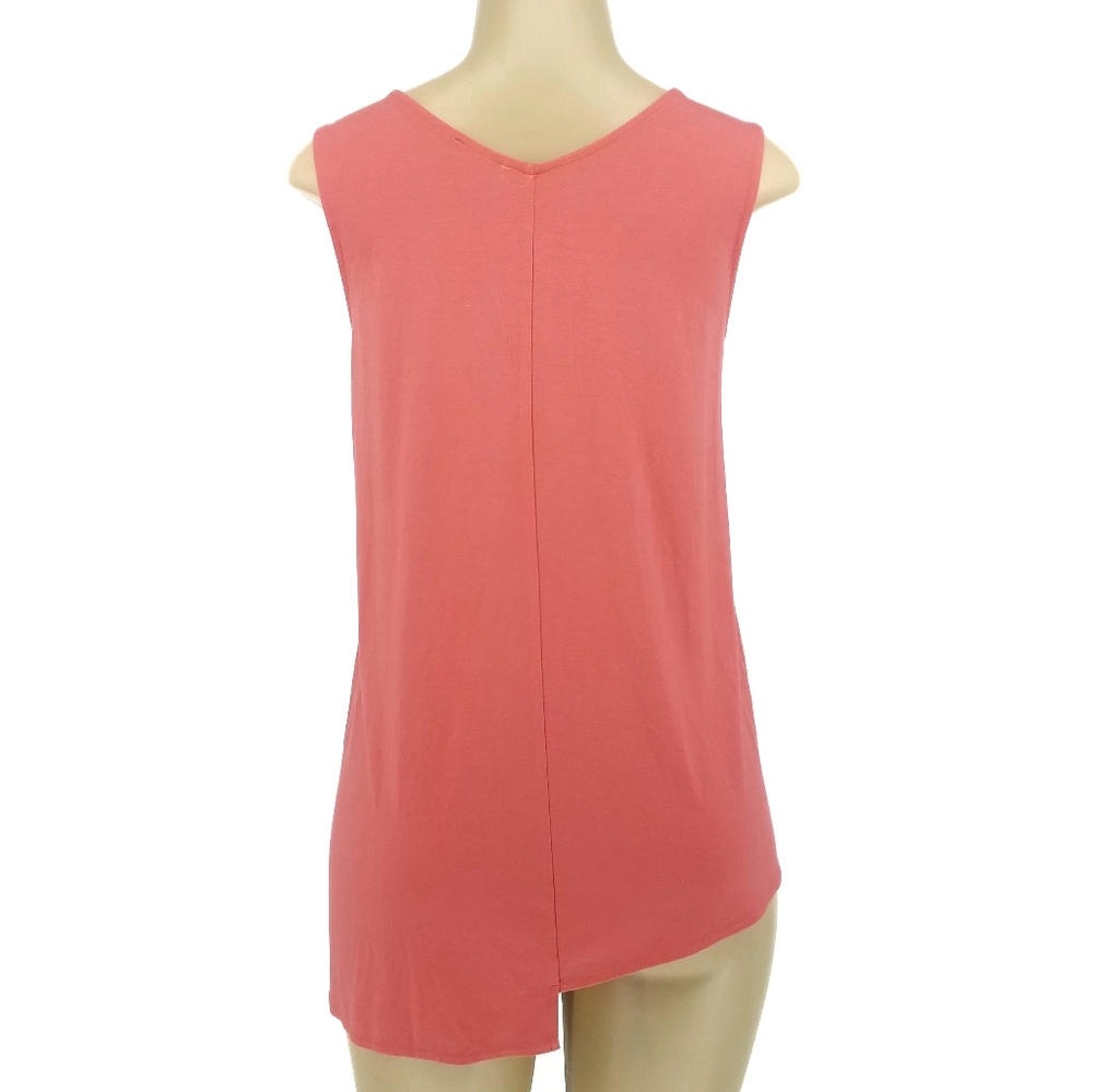 Vince Camuto Pink Asymmetric V Neck Tie Tank Top S - Picture 3 of 6